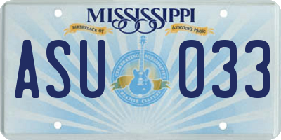 MS license plate ASU033
