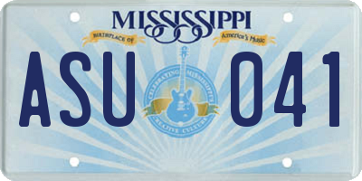 MS license plate ASU041