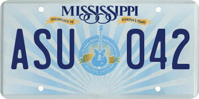 MS license plate ASU042