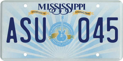 MS license plate ASU045