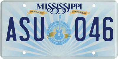 MS license plate ASU046