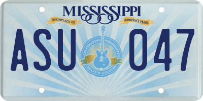 MS license plate ASU047
