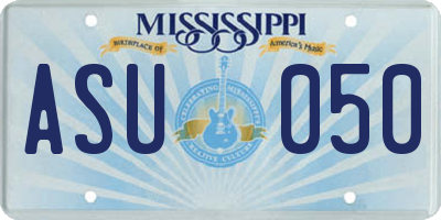 MS license plate ASU050
