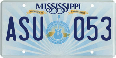 MS license plate ASU053