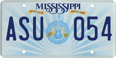 MS license plate ASU054