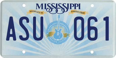MS license plate ASU061
