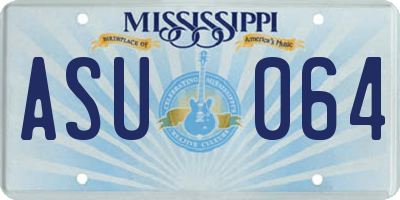 MS license plate ASU064