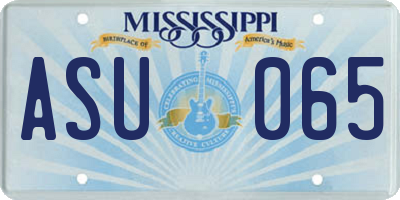 MS license plate ASU065