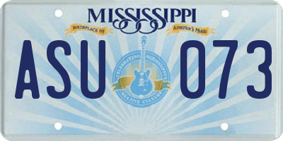MS license plate ASU073