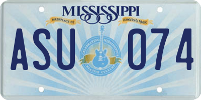 MS license plate ASU074