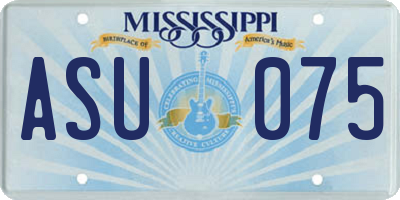 MS license plate ASU075
