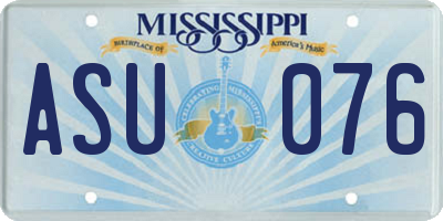 MS license plate ASU076