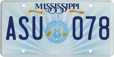 MS license plate ASU078