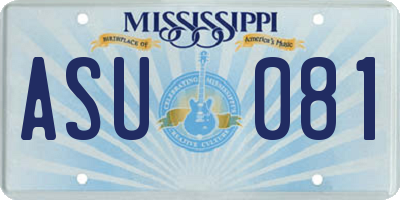 MS license plate ASU081