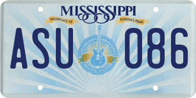MS license plate ASU086
