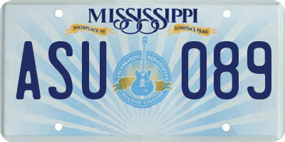 MS license plate ASU089