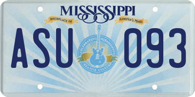 MS license plate ASU093