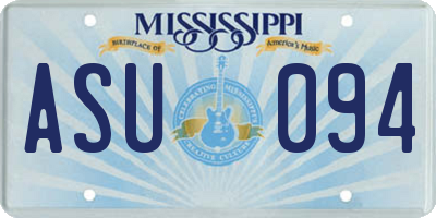 MS license plate ASU094