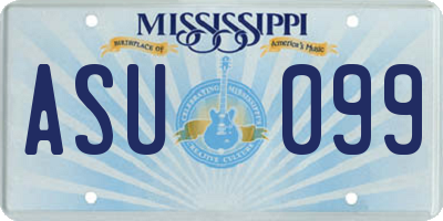 MS license plate ASU099