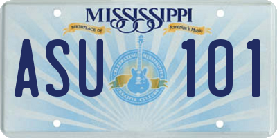 MS license plate ASU101