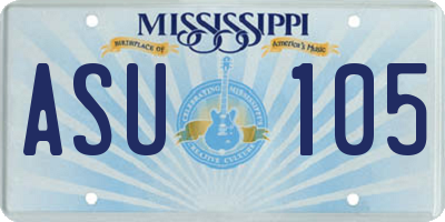 MS license plate ASU105