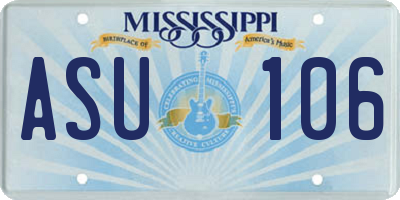 MS license plate ASU106