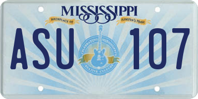 MS license plate ASU107