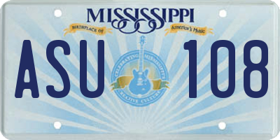 MS license plate ASU108