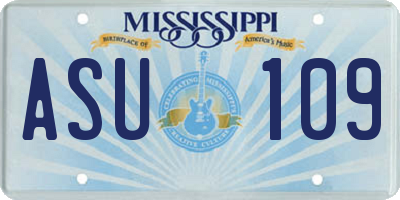 MS license plate ASU109