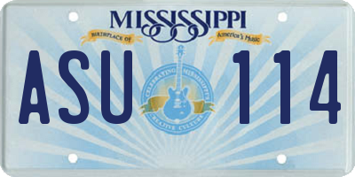 MS license plate ASU114