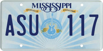 MS license plate ASU117