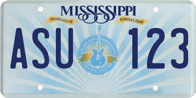 MS license plate ASU123