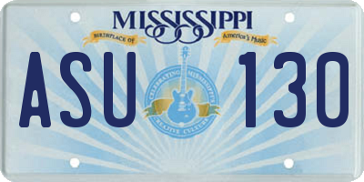MS license plate ASU130