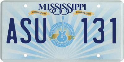 MS license plate ASU131