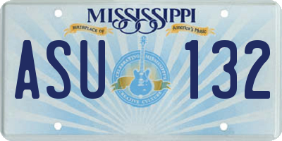 MS license plate ASU132
