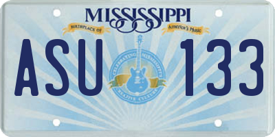 MS license plate ASU133