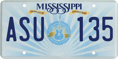 MS license plate ASU135