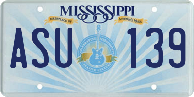 MS license plate ASU139