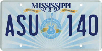 MS license plate ASU140