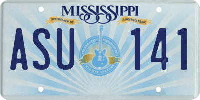 MS license plate ASU141