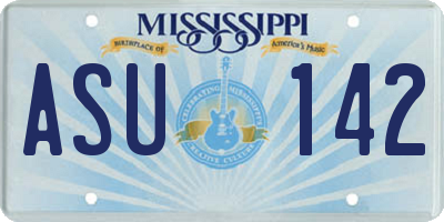 MS license plate ASU142