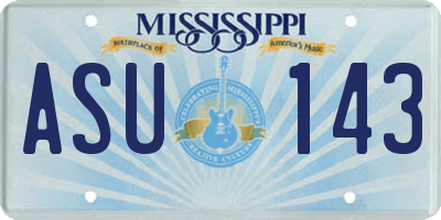 MS license plate ASU143