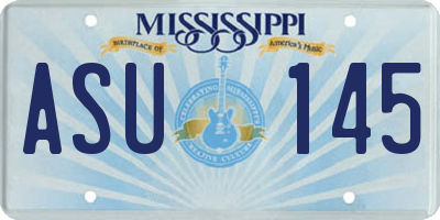 MS license plate ASU145