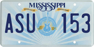 MS license plate ASU153