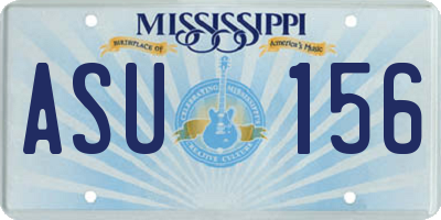 MS license plate ASU156