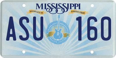 MS license plate ASU160