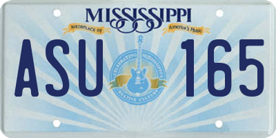 MS license plate ASU165