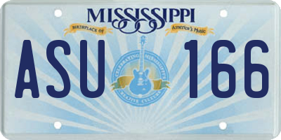 MS license plate ASU166