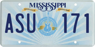 MS license plate ASU171