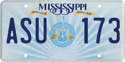 MS license plate ASU173